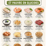 Une assiette présentant des aliments riches en protéines et pauvres en glucides, comme le poulet grillé et des légumes frais.