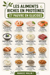 Une assiette présentant des aliments riches en protéines et pauvres en glucides, comme le poulet grillé et des légumes frais.