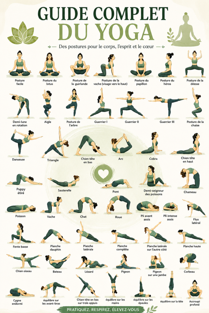Femme pratiquant le yoga dans un environnement calme, illustrant un guide complet