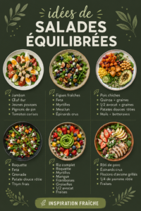 Assiette de salade colorée et équilibrée avec légumes frais
