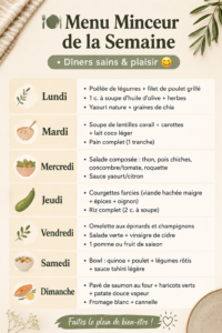 Un aperçu coloré de plats sains et délicieux pour un menu minceur.