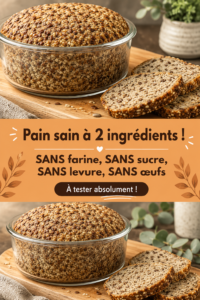 Image d'un pain sain réalisé avec deux ingrédients, sans farine ni sucre.
