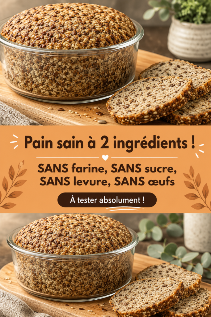 Image d'un pain sain réalisé avec deux ingrédients, sans farine ni sucre.