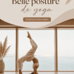 Femme pratiquant une posture de yoga en pleine nature, transmettant sérénité