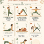 Femme pratiquant des postures de yoga sur un tapis en intérieur, symbolisant la force et la flexibilité.