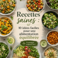 Une assiette colorée présentant des recettes saines et équilibrées