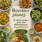 Une assiette colorée présentant des recettes saines et équilibrées