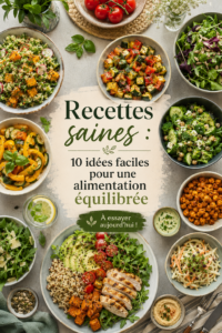 Une assiette colorée présentant des recettes saines et équilibrées