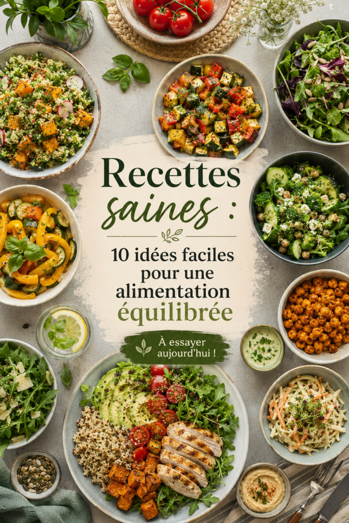 Une assiette colorée présentant des recettes saines et équilibrées