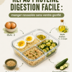 Assiette de plats protéinés variés favorisant une digestion légère.