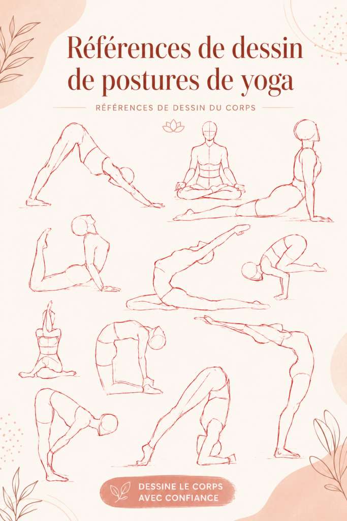 Image d'une artiste pratiquant le yoga tout en dessinant un modèle humain