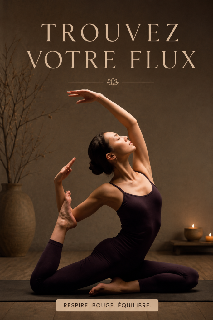 Femme pratiquant le yoga dans un environnement serein.