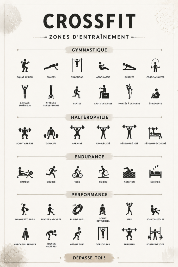 Affiche inspirante de Crossfit à imprimer pour une salle de sport à domicile