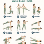 Femme faisant des exercices de callisthénie avec une bande de résistance dans un environnement de fitness chaleureux.
