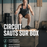 Femmes en plein entraînement avec des sauts en box lors d'un circuit complet de fitness.