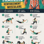 Femme en train de faire un exercice de circuit training à la maison, renforçant son corps et améliorant sa condition physique.