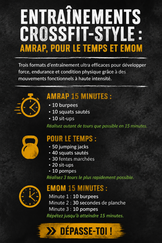 Une femme en train de s'entraîner avec des poids dans un environnement CrossFit.