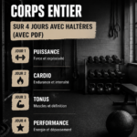 Femme faisant un travail d'entraînement HIIT avec haltères dans un salon