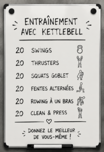 Femme réalisant un exercice avec kettlebell dans un parc