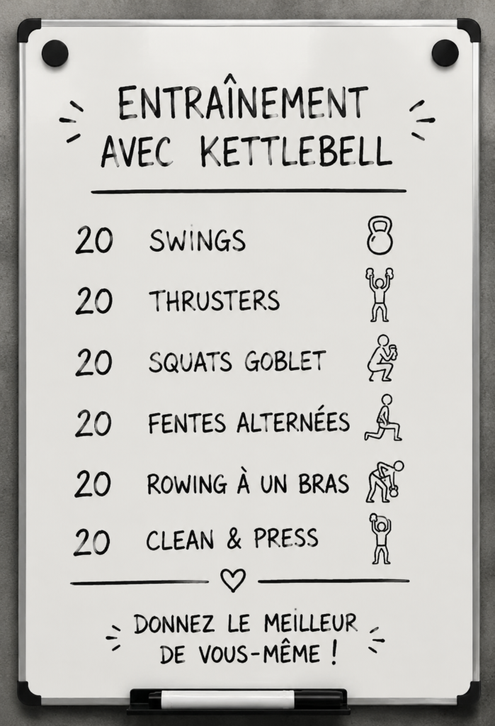 Femme réalisant un exercice avec kettlebell dans un parc