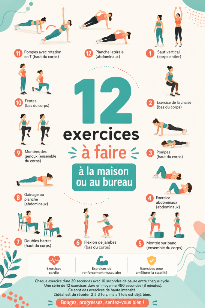 Femme faisant des exercices à la maison, inspirant un mode de vie actif.