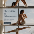 Une femme s'étire dans un parc, rayonnante de bien-être et de flexibilité.