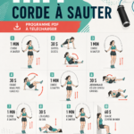 Femme en pleine séance de HIIT avec corde à sauter, souriante et dynamique