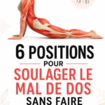 Femme en train d'effectuer des positions de soulagement du mal de dos sur un tapis de yoga.