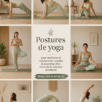 Femme pratiquant une posture de yoga renforçant la colonne vertébrale dans un cadre serein.