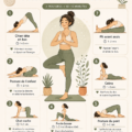 Femme pratiquant le yoga doux au lever du soleil, se sentant forte et énergisée.
