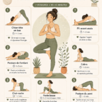 Femme pratiquant le yoga doux au lever du soleil, se sentant forte et énergisée.