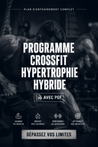 Illustration d'un programme d'entraînement hybride pour le CrossFit, incluant des femmes en pleine séance d'exercice.