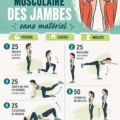 Femme faisant des exercices de renforcement musculaire des jambes sans matériel dans son salon