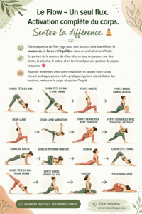 Une femme pratiquant le yoga dans un cadre serein, effectuant une posture fluide pour améliorer sa souplesse et sa force.