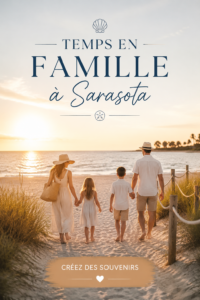 Vue d'une famille profitant d'une journée ensoleillée à Sarasota sur la plage.