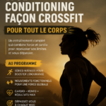 Femme faisant un WOD CrossFit en intérieur, portant des équipements de sport.