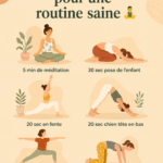 Femme pratiquant le yoga du matin dans un espace calme et lumineux.