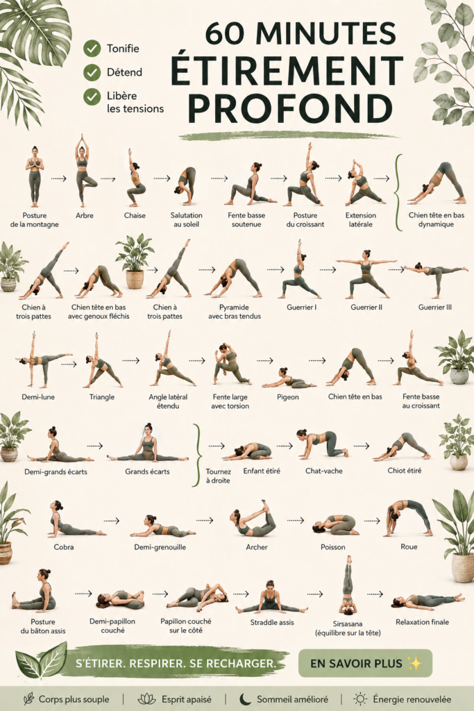 Femme pratiquant le yoga du soir dans un environnement calme et apaisant.