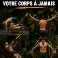 Femme utilisant un TRX pour un exercice de renforcement musculaire.