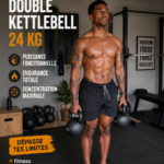 Femme pratiquant des exercices avec deux kettlebells dans un cadre de salle de sport