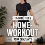 Femme de 30 à 50 ans faisant des exercices à la maison, dans un cadre chaleureux