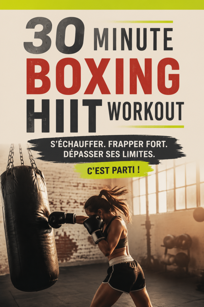 Femme s'entraînant avec des gants de boxe lors d'un HIIT de 30 minutes