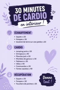 Femme en train de faire un entraînement cardio à la maison, dynamique et souriante.