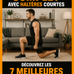 Femme s'entraînant avec des haltères dans un salon lumineux