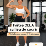 Femme s'entraînant à la maison avec des équipements de fitness