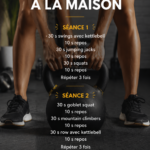 Femme faisant des exercices à la maison avec des haltères.