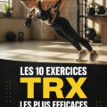 Femme effectuant un exercice de TRX en extérieur pendant un entraînement fitness