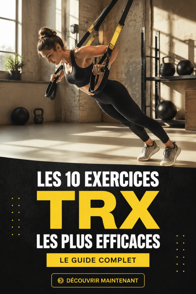 Femme effectuant un exercice de TRX en extérieur pendant un entraînement fitness