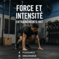 Femme s'entraînant avec des exercices HIIT en extérieur, renforçant son corps.
