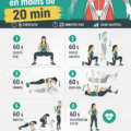 Femme s'entraînant à la maison avec des exercices HIIT rapides.